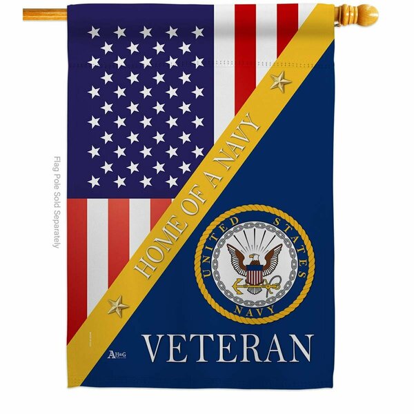 Guarderia 28 x 40 in. Home of Navy House Flag with Armed Forces Double-Sided Vertical Flags  Banner Garden GU3863310